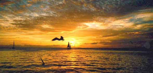 Sunset over Moraira beach