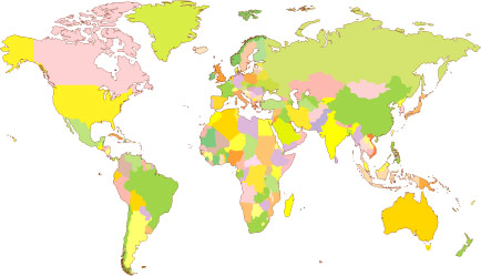 Internet Holiday Villas world map
