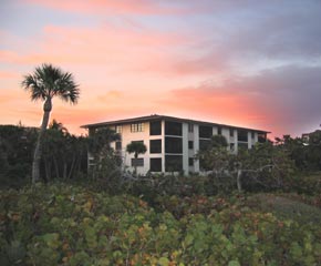 Sunset over condos
